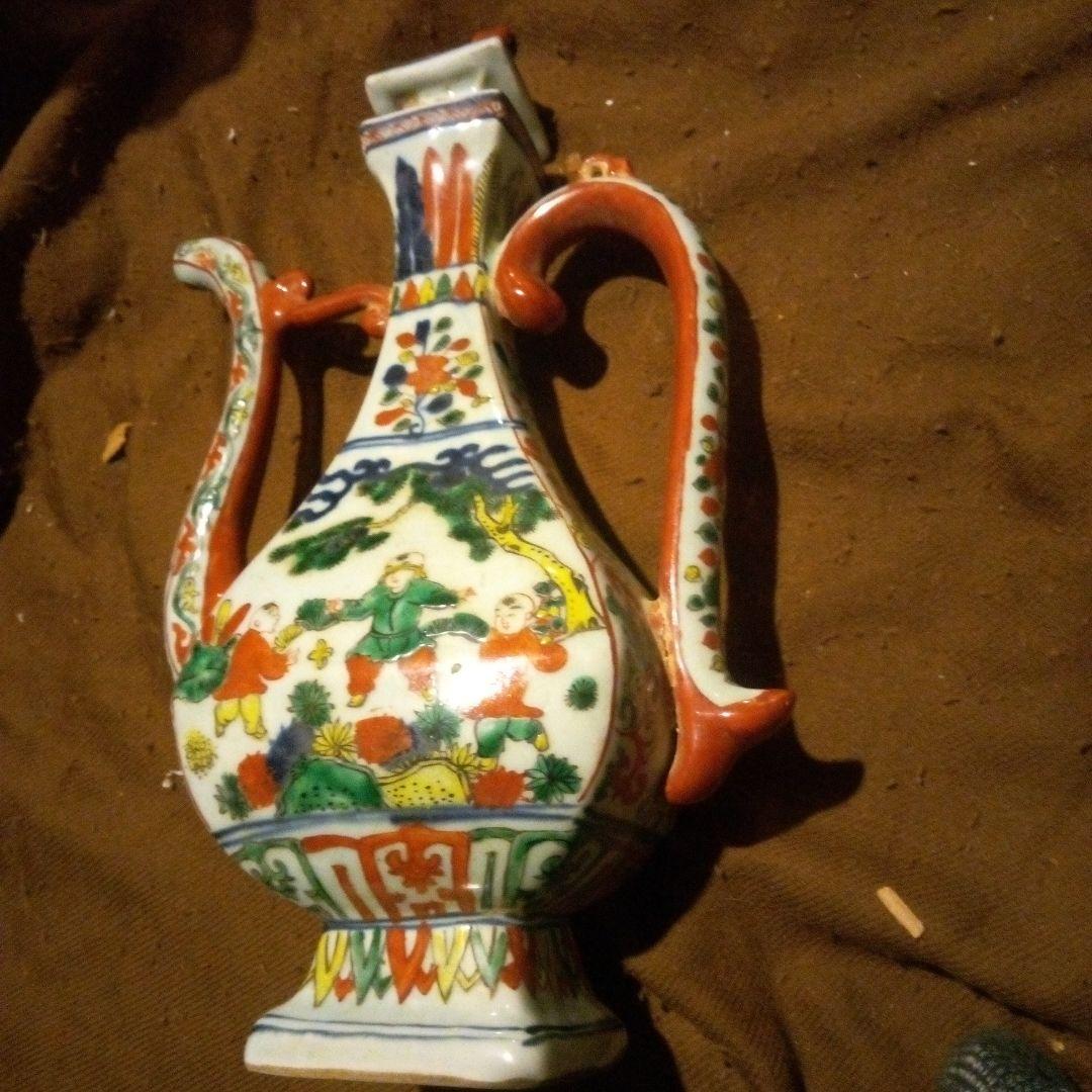 中国陶磁器　明萬歴赤絵　水差しB