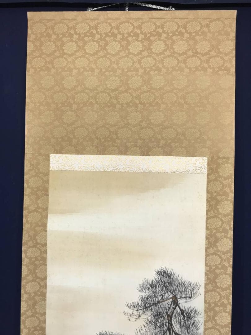 【真作】佐野五風/寿松図/山水図/掛軸/名家伝来/AC-310