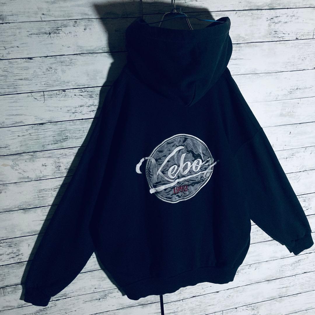 【オーバーサイズ】ケボズ☆バックビッグロゴ　サークル刺繍　パーカー　3XL相当