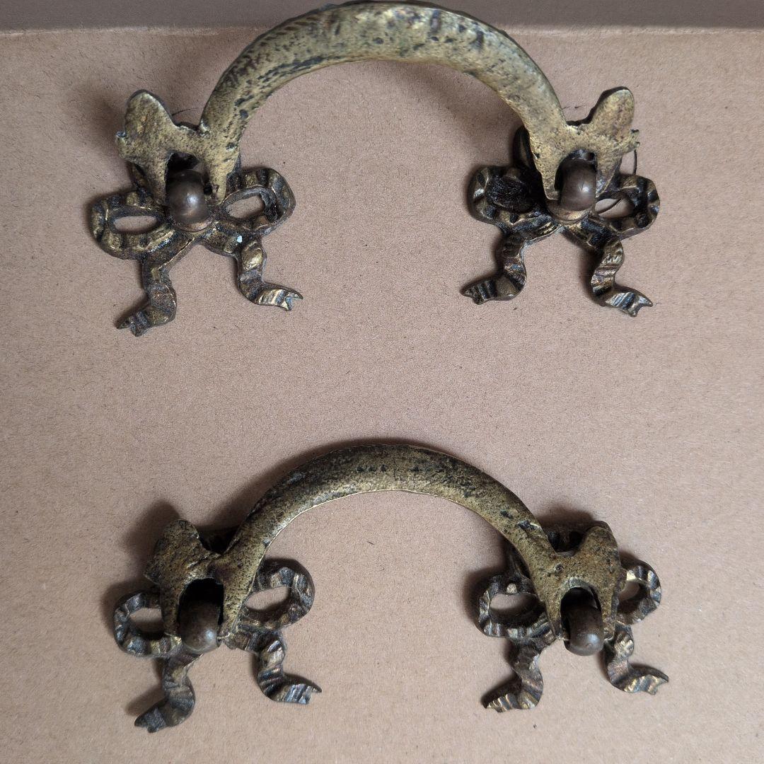 フランスアンティーク 家具用取っ手 6個セット 真鍮製