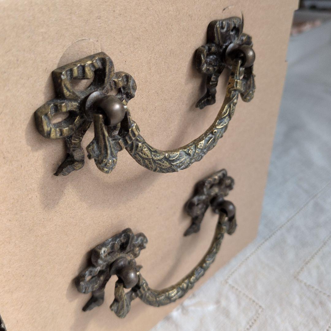 フランスアンティーク 家具用取っ手 6個セット 真鍮製