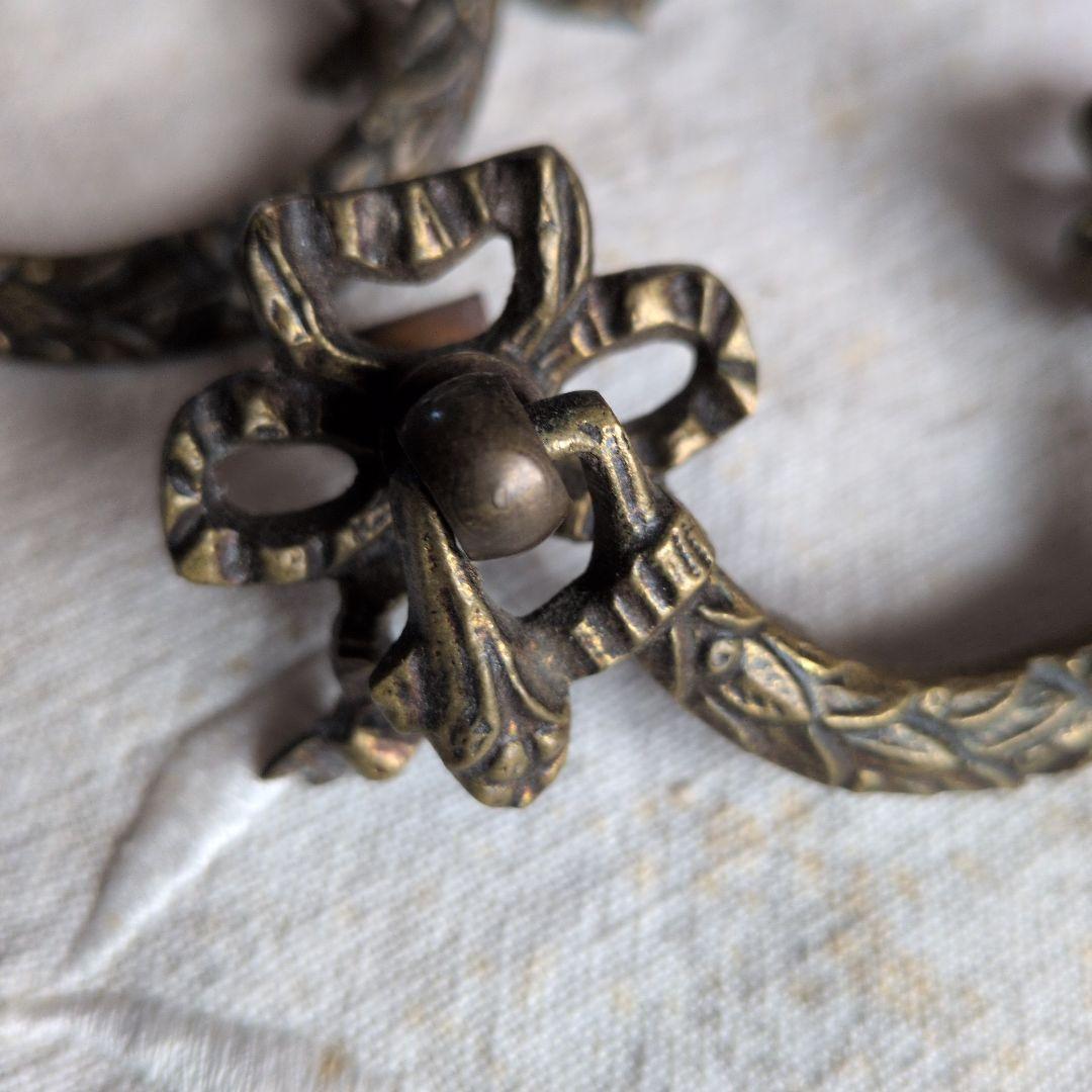 フランスアンティーク 家具用取っ手 6個セット 真鍮製