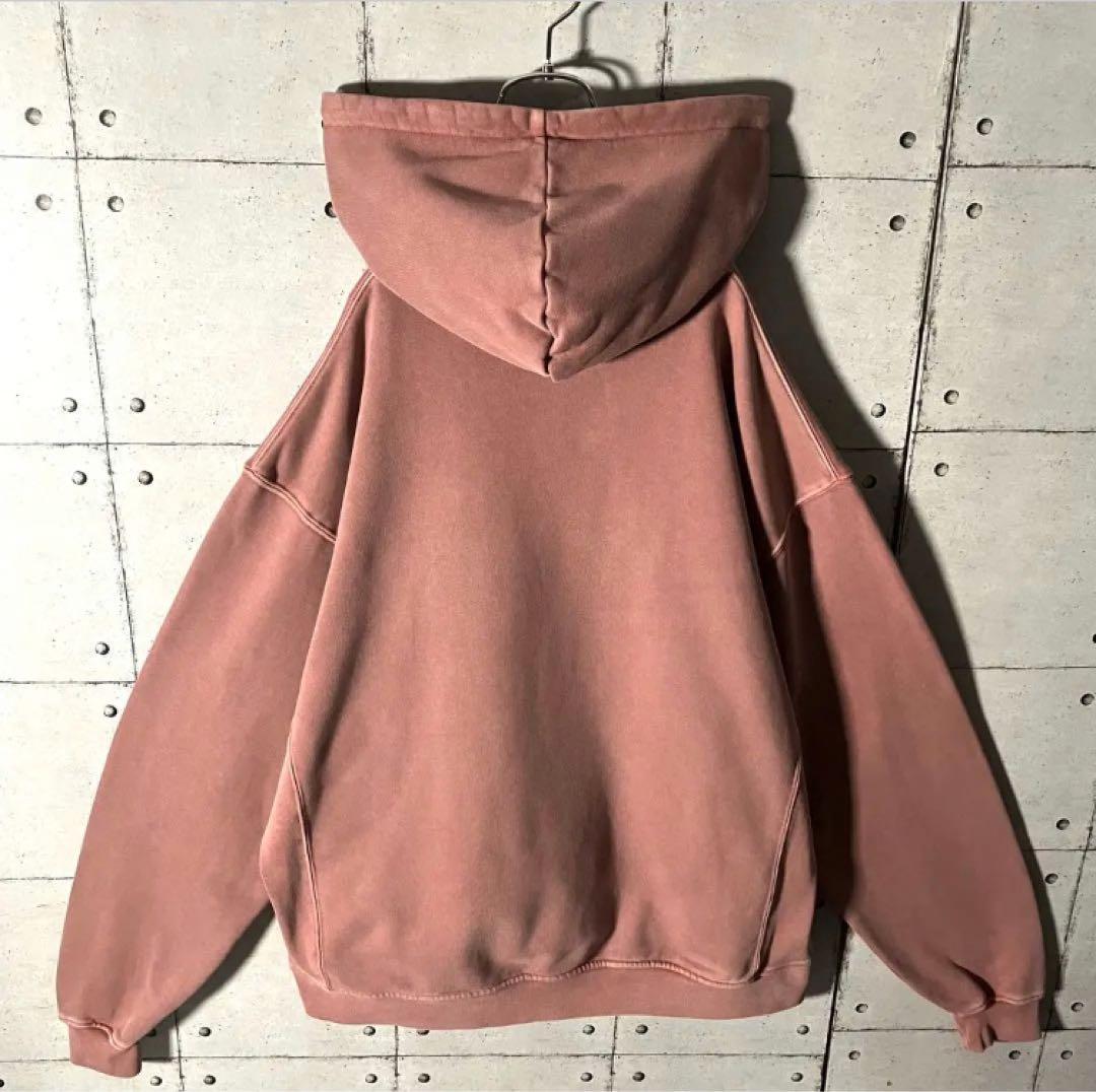 【鬼レア】KITHキス☆刺繍ボックスロゴ スウェットパーカーLウォッシュ加工