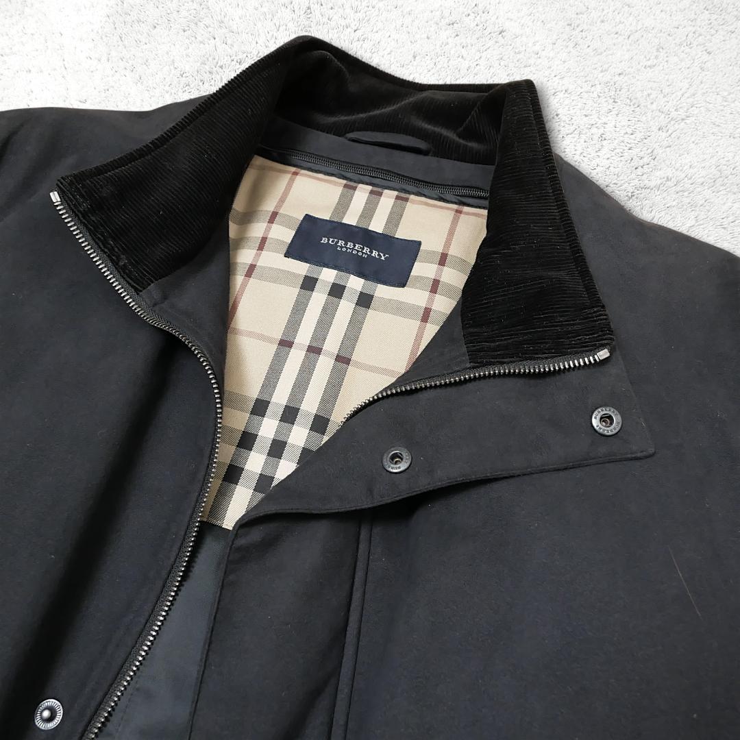 美品【バーバリー】2WAY ブルゾン LL ノバチェック ライナー付き ブラック