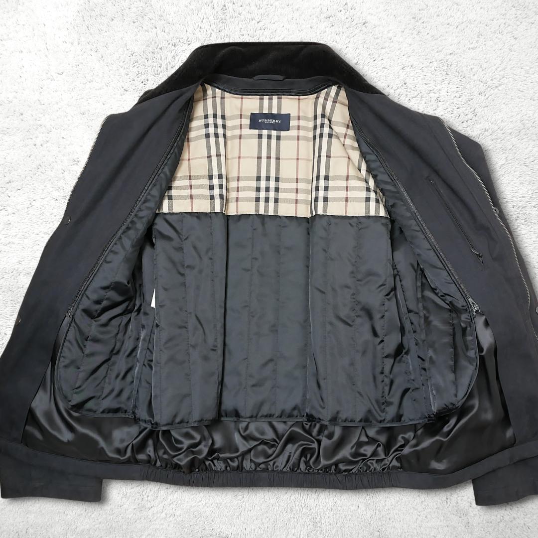 美品【バーバリー】2WAY ブルゾン LL ノバチェック ライナー付き ブラック