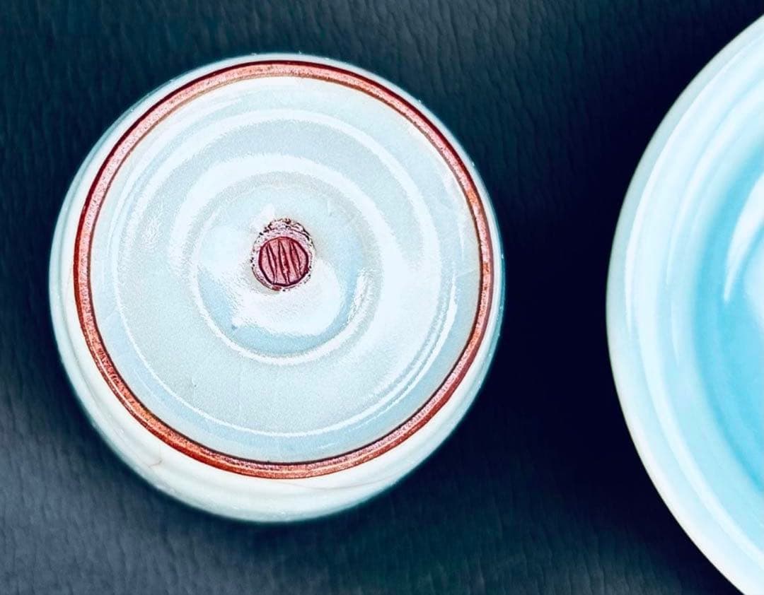 人間国宝　鈴木三成作　青瓷「氷裂」「淀青」 2点セット