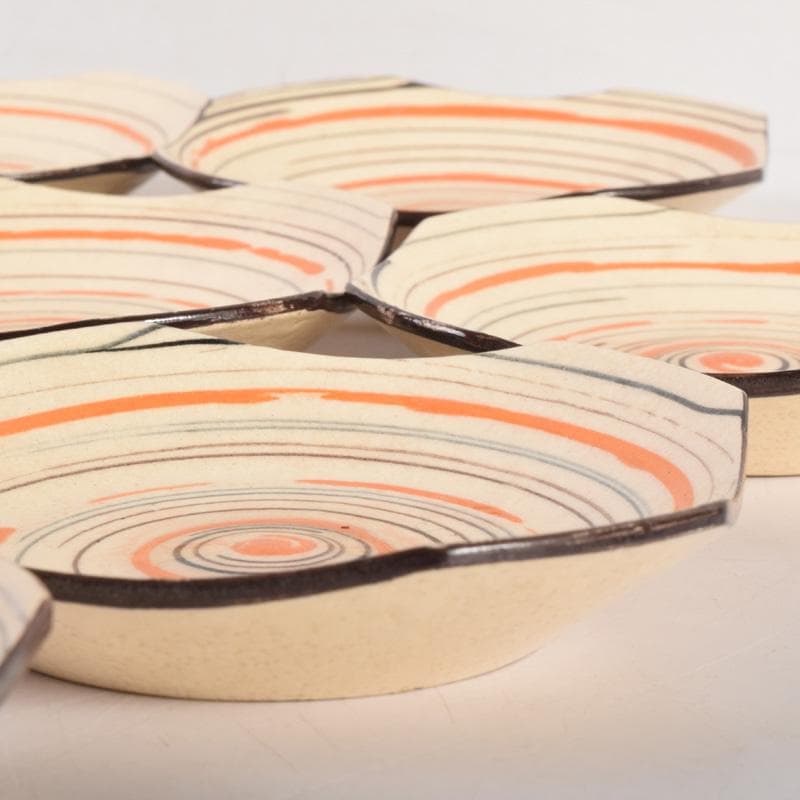 和食器　渦巻文　八角皿　八客　時代箱　C　7941