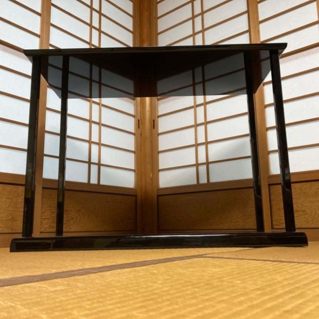 真台子 飾り棚 台 真塗 黒 木製 組立式 大型 和風 茶道具 レトロ