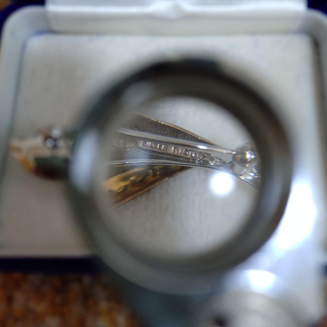 パール付きブローチ シルバーとk18のコンビ