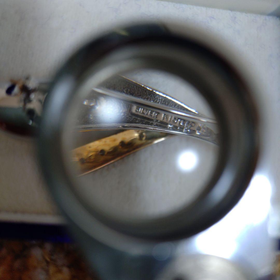 パール付きブローチ シルバーとk18のコンビ