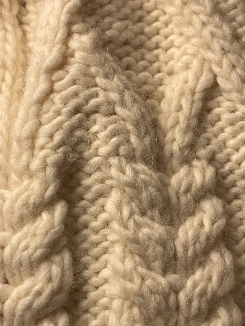 MONCLER アイボリー ケーブル編み ニット帽