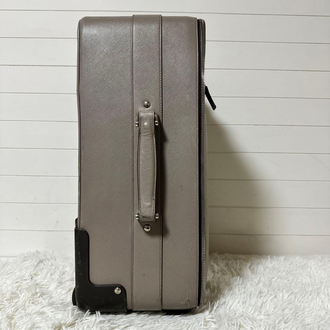 PRADA プラダ　トライアングルロゴ　キャリーケース　サフィアーノ　グレージュ