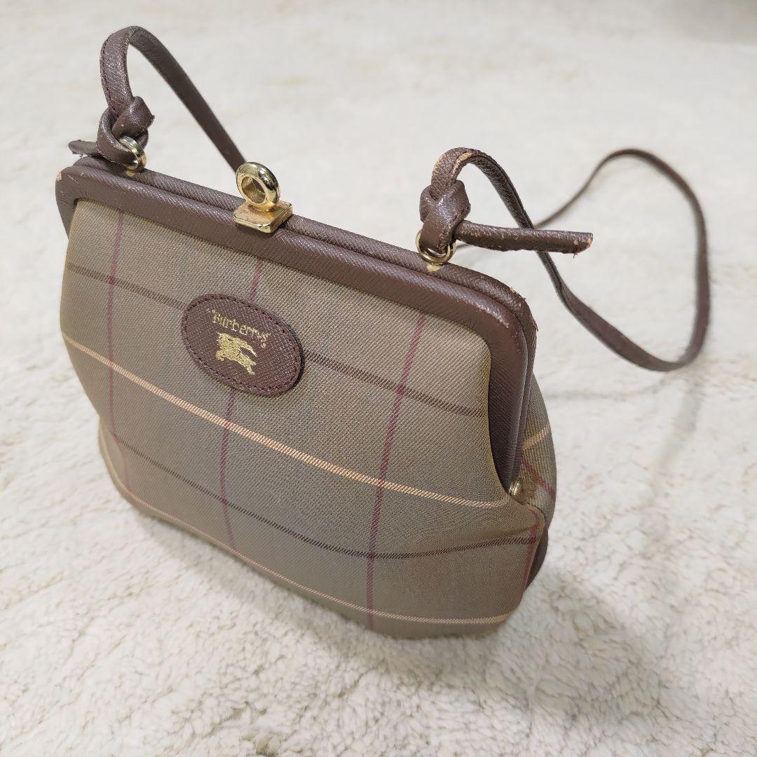 BURBERRY がま口 ショルダーバッグ ノバチェック ホースマーク 刻印