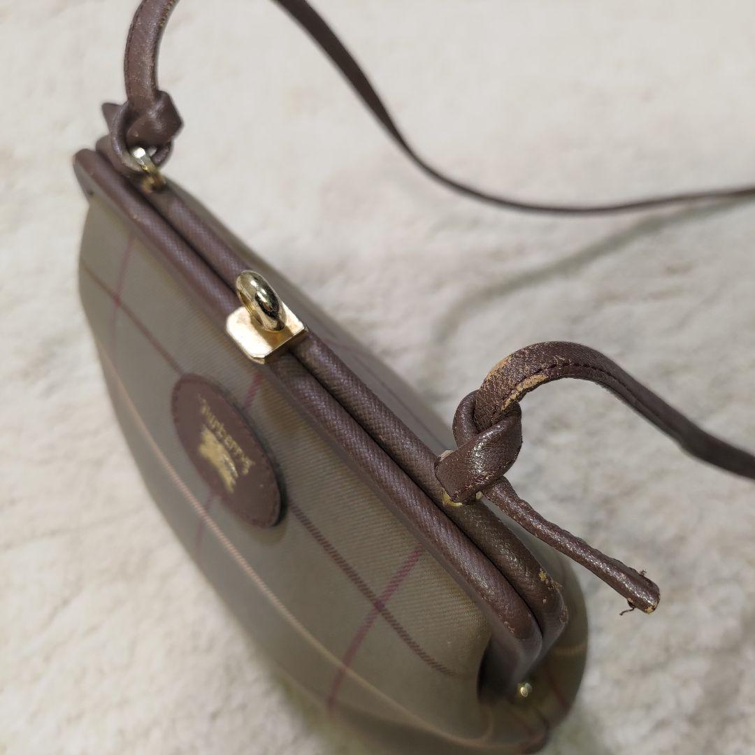 BURBERRY がま口 ショルダーバッグ ノバチェック ホースマーク 刻印