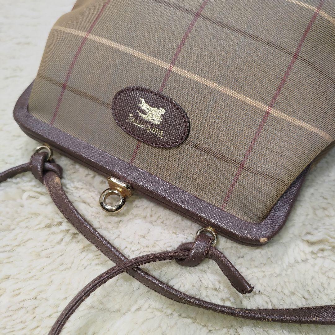 BURBERRY がま口 ショルダーバッグ ノバチェック ホースマーク 刻印
