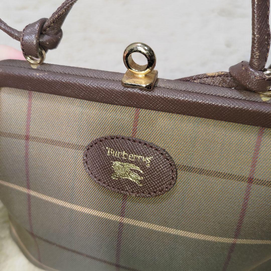 BURBERRY がま口 ショルダーバッグ ノバチェック ホースマーク 刻印