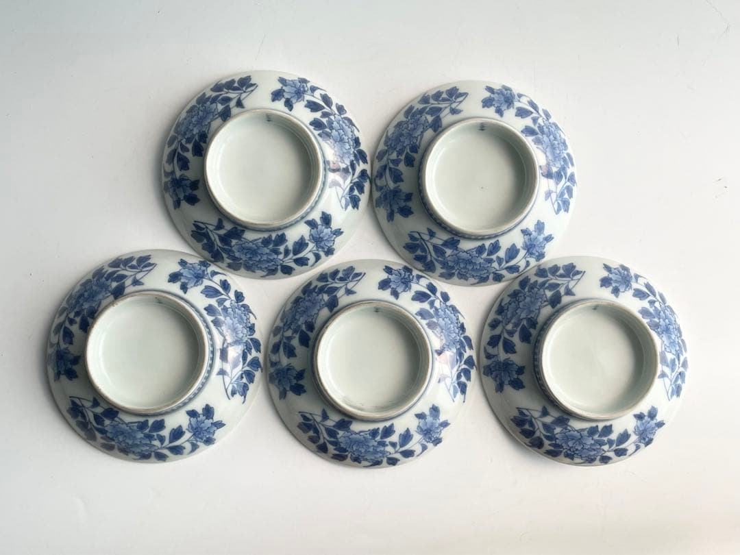 陶芸家　人間国宝　今泉今右衛門　染錦　三方割橘文　皿　5枚揃　鍋島写　鍋島焼