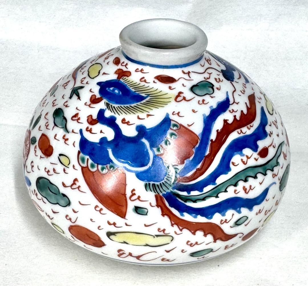 大明萬暦年製 款 五彩龍鳳紋壷 共箱 中国古玩 唐物 入手困難 WWTT319