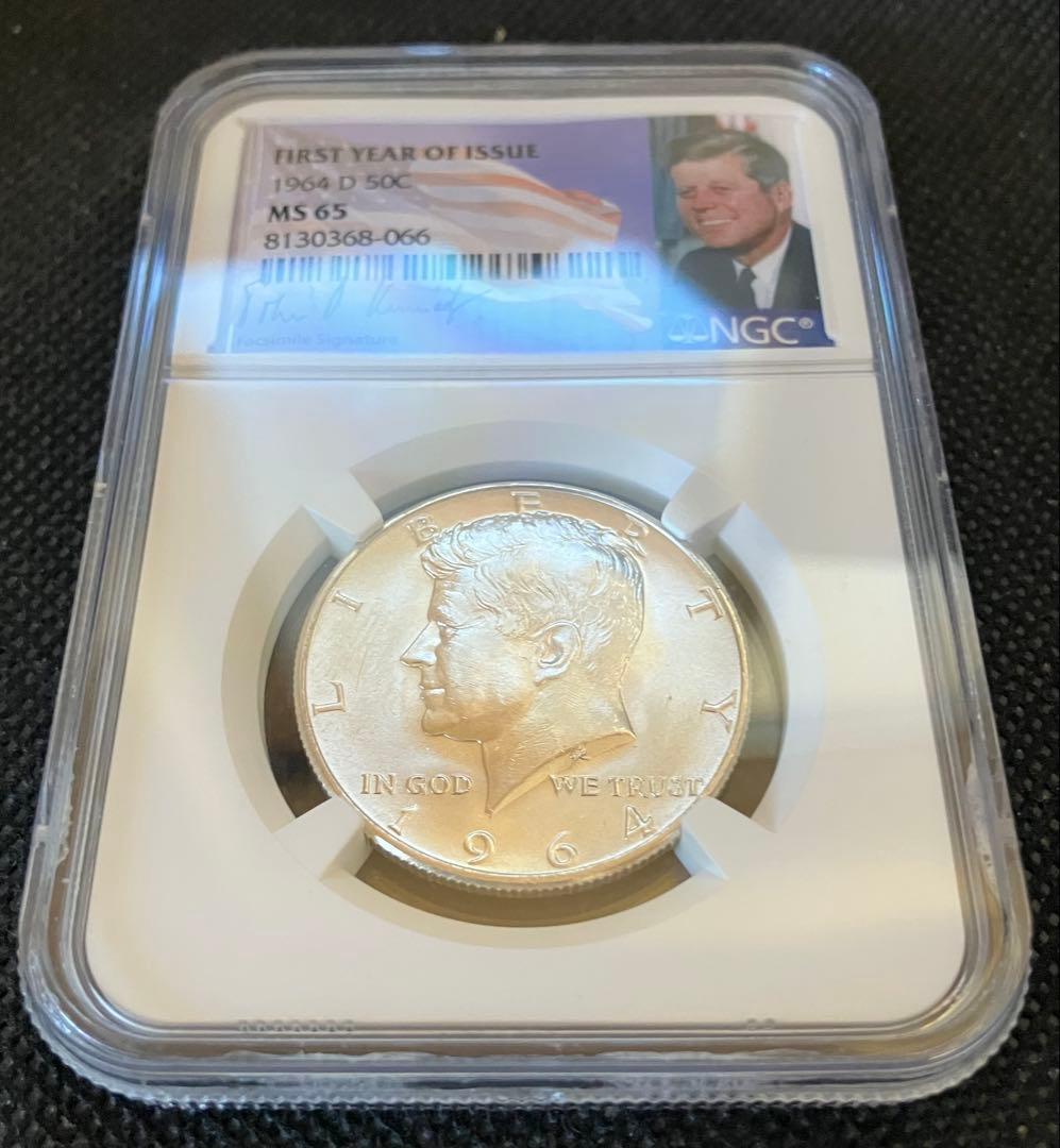 アメリカ 1964-D ケネディ Half Dollar 銀貨 NGC