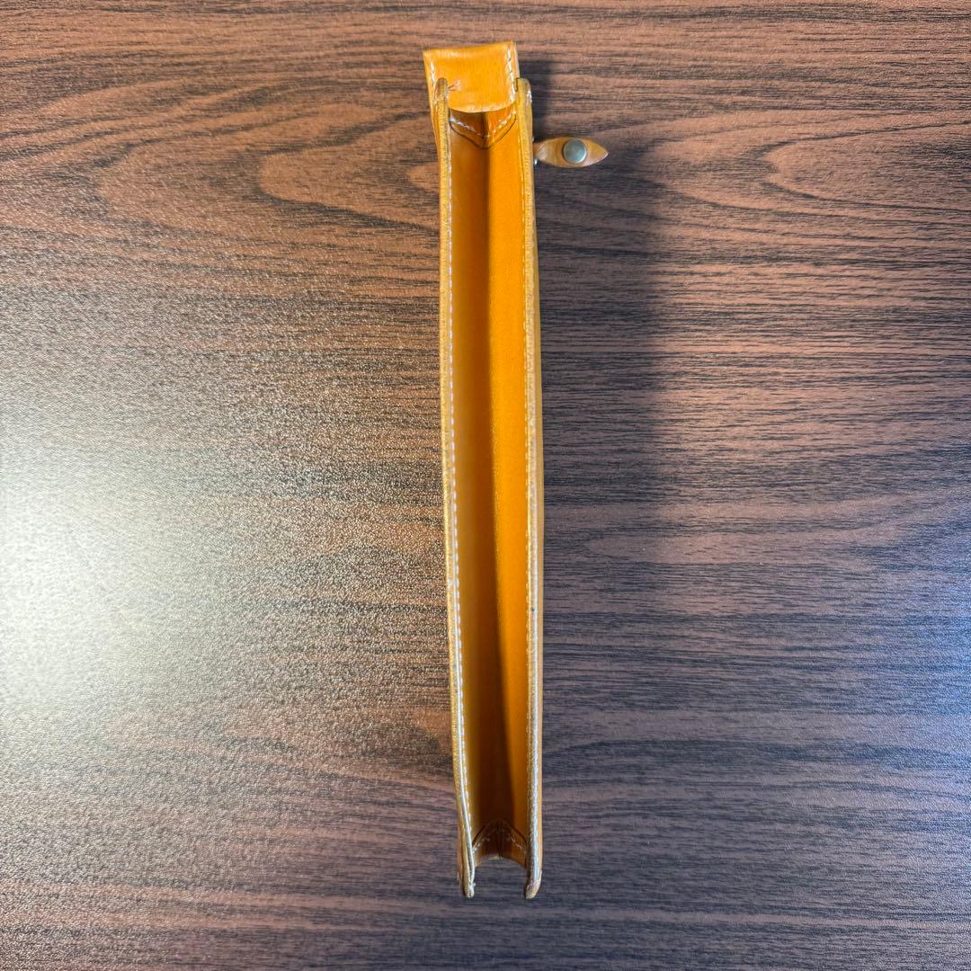 【美品】グレンロイヤル 本革ペンケース イエロー