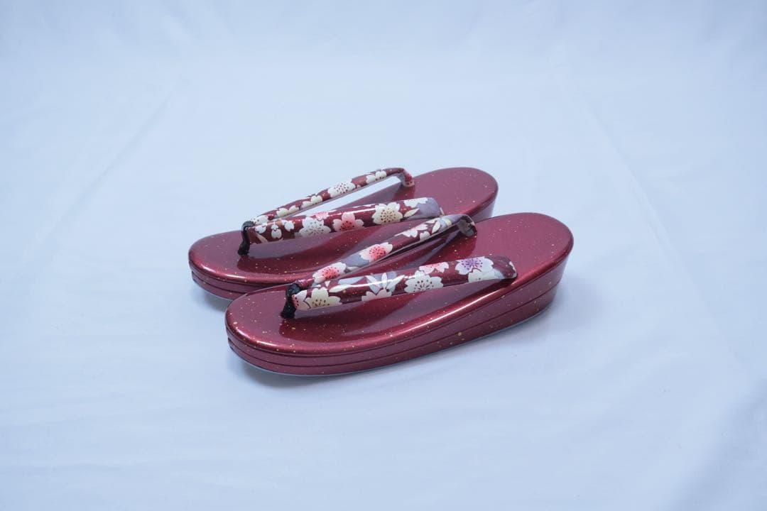 （れい）赤いエナメルバックと草履セットLLサイズ