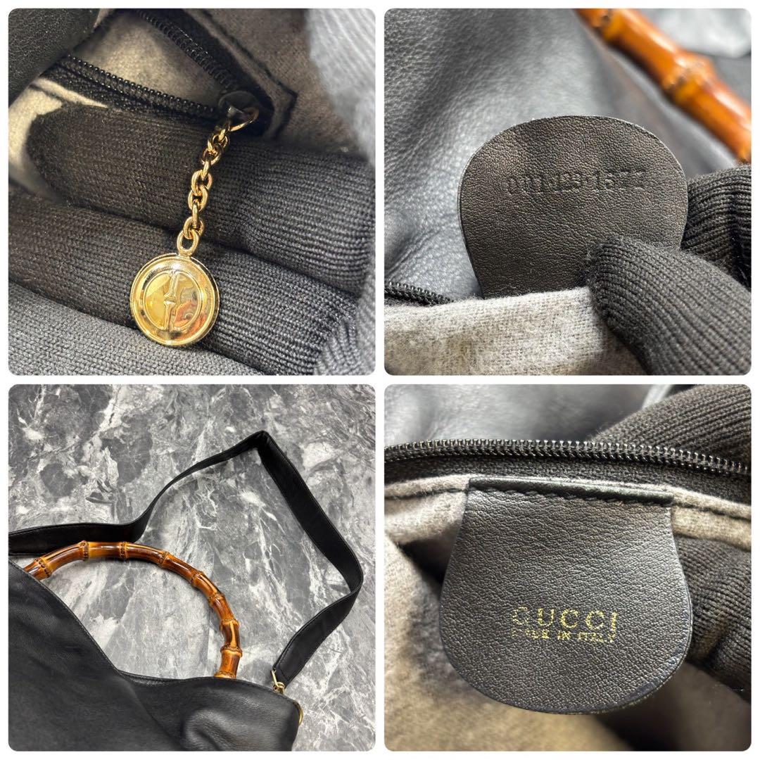 ✨美品✨GUCCI ショルダーバッグ 2way ハンド バンブー 黒 レザー