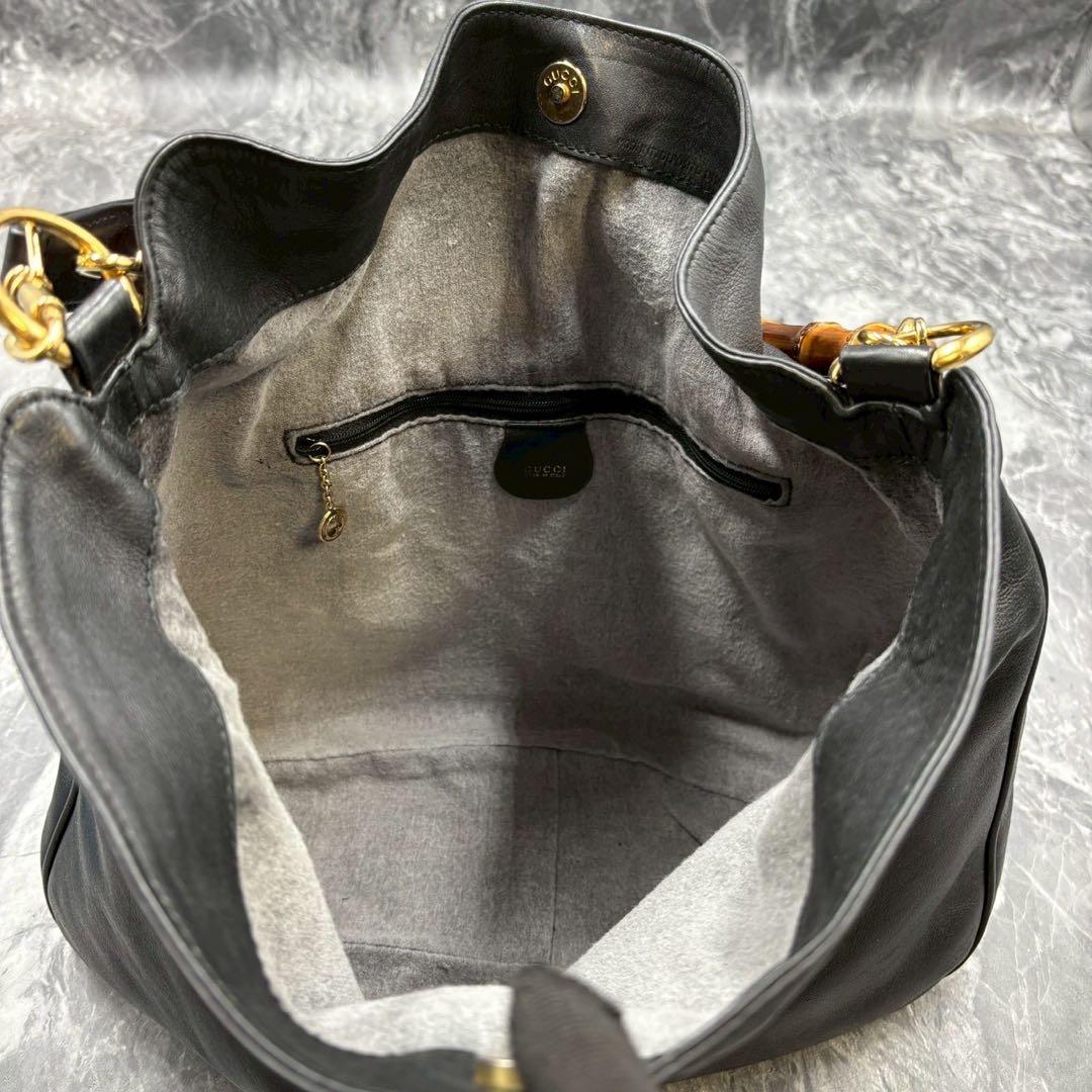 ✨美品✨GUCCI ショルダーバッグ 2way ハンド バンブー 黒 レザー