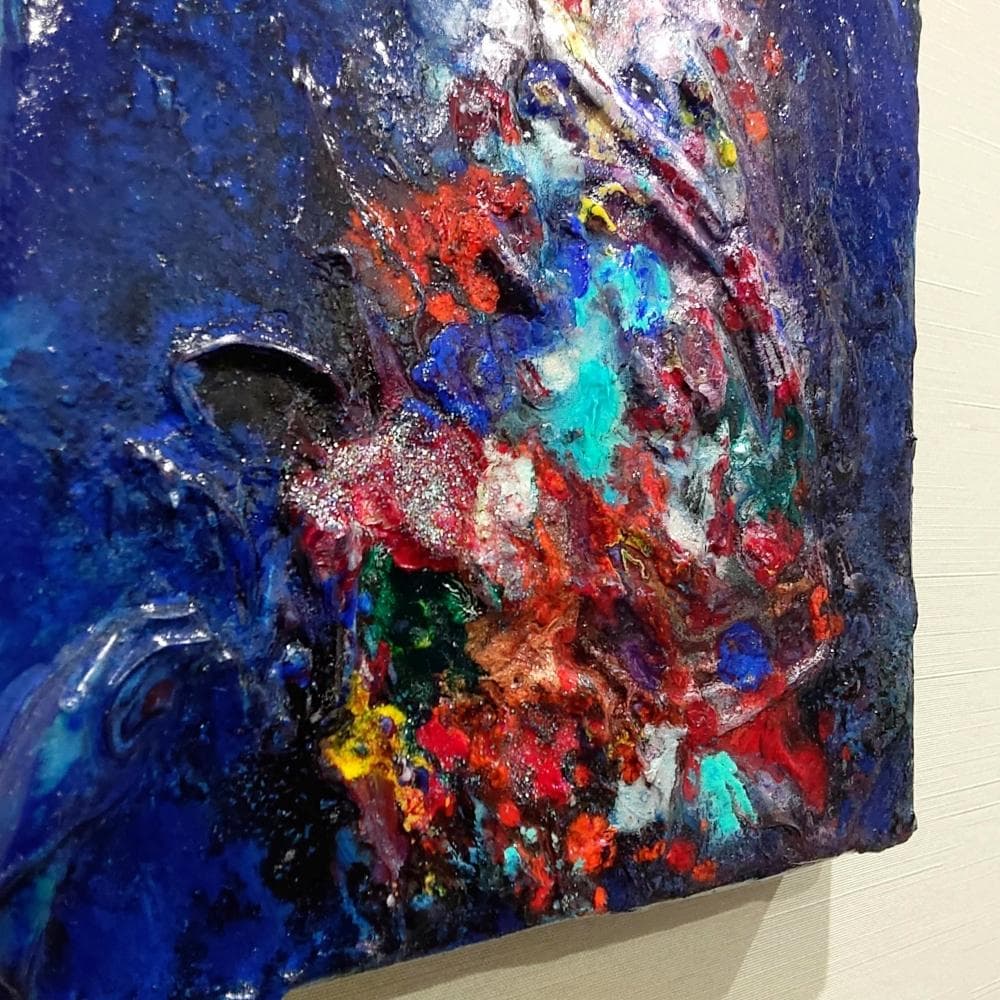 内野隆文　抽象画　絵画　F0号　アート作品　現代美術　キャンバス　厚塗り　真作