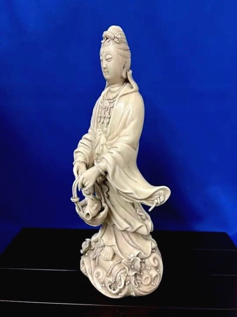 中国古美術　仏像 徳化窯白磁観音菩薩像 明時代何朝宗徳化窯観音像