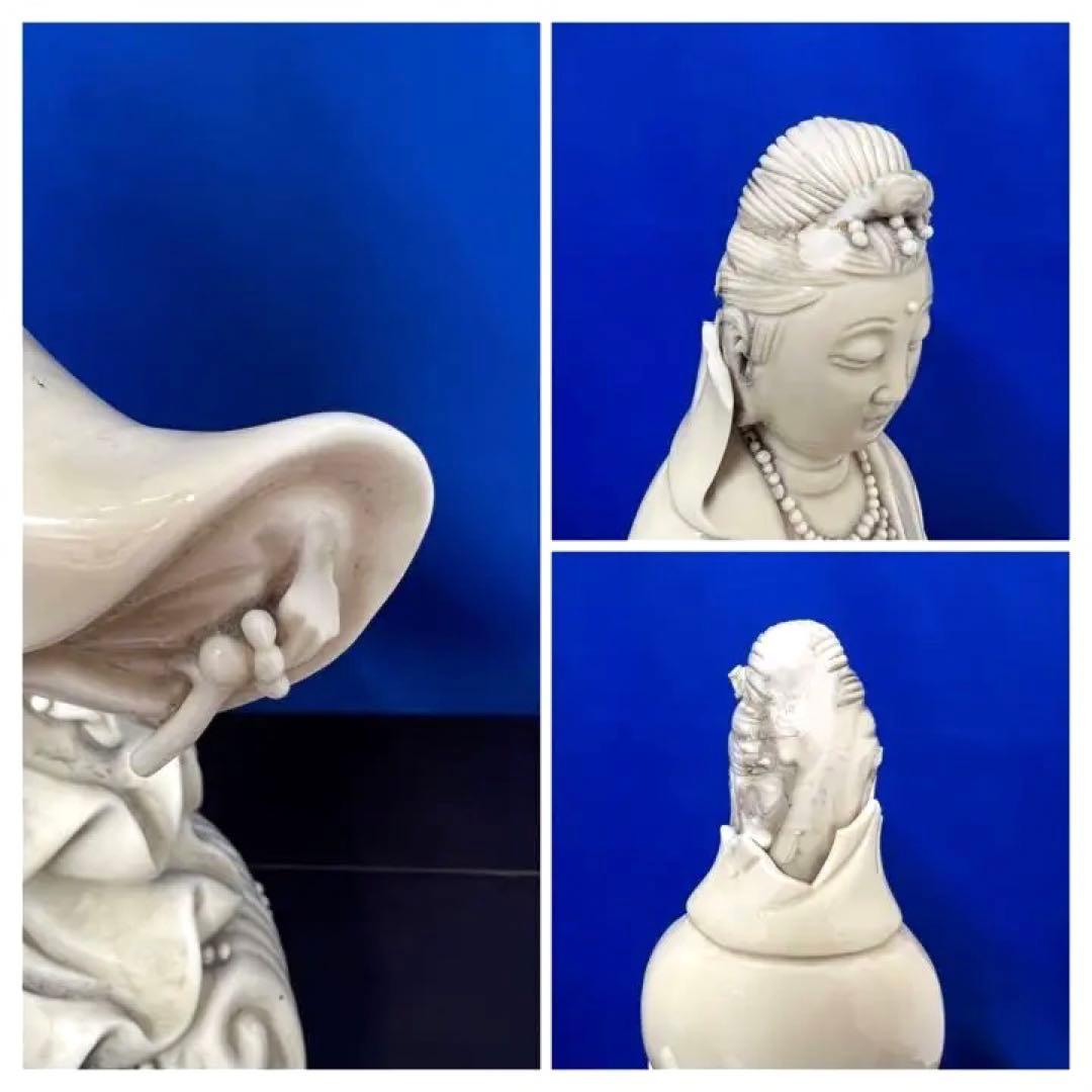 中国古美術　仏像 徳化窯白磁観音菩薩像 明時代何朝宗徳化窯観音像
