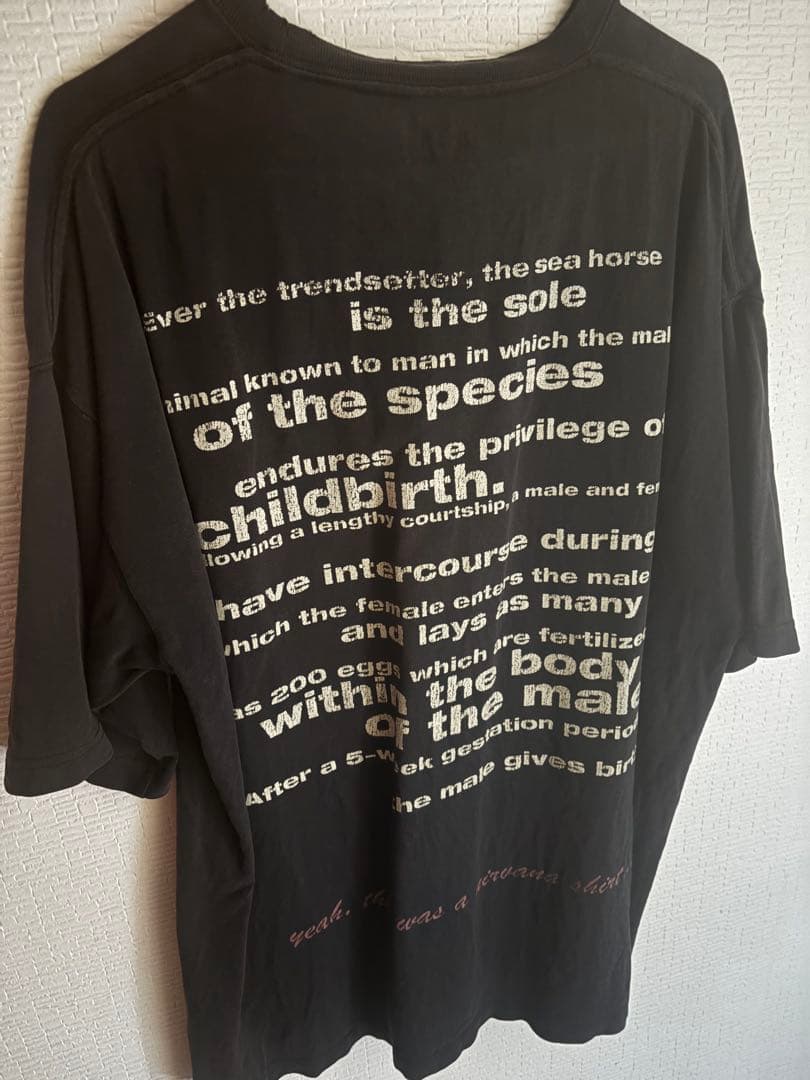 Nirvana ALL APOLOGIES タツノオトシゴ　Tシャツ ブラック