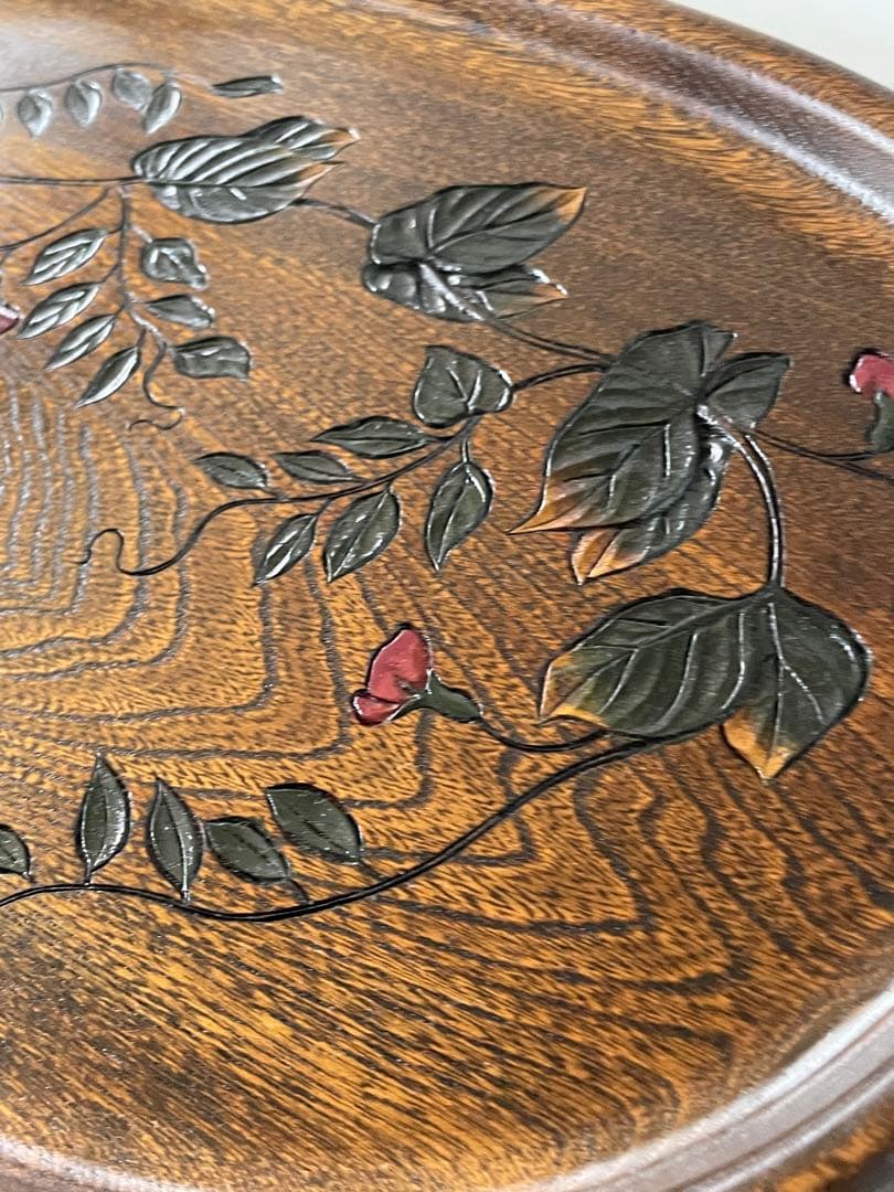 《草木彫》川添日記 えんどうの図大皿 百年うつわ 神様からの贈りもの