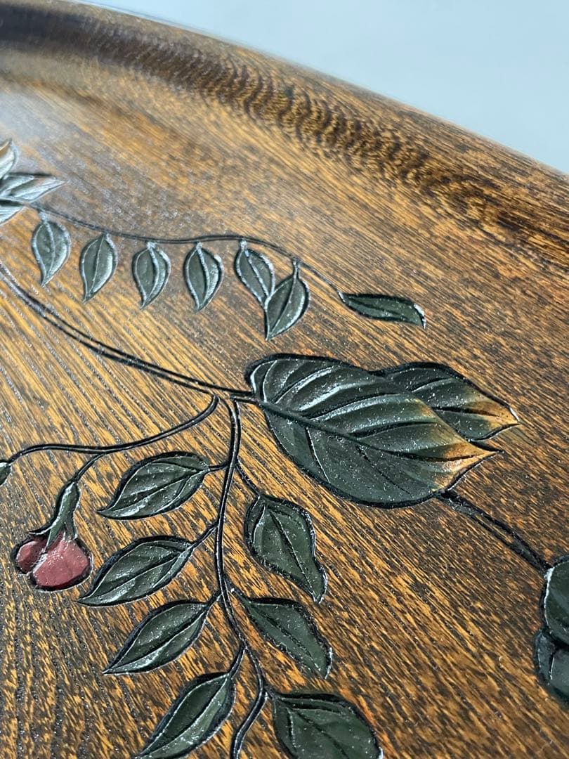 《草木彫》川添日記 えんどうの図大皿 百年うつわ 神様からの贈りもの