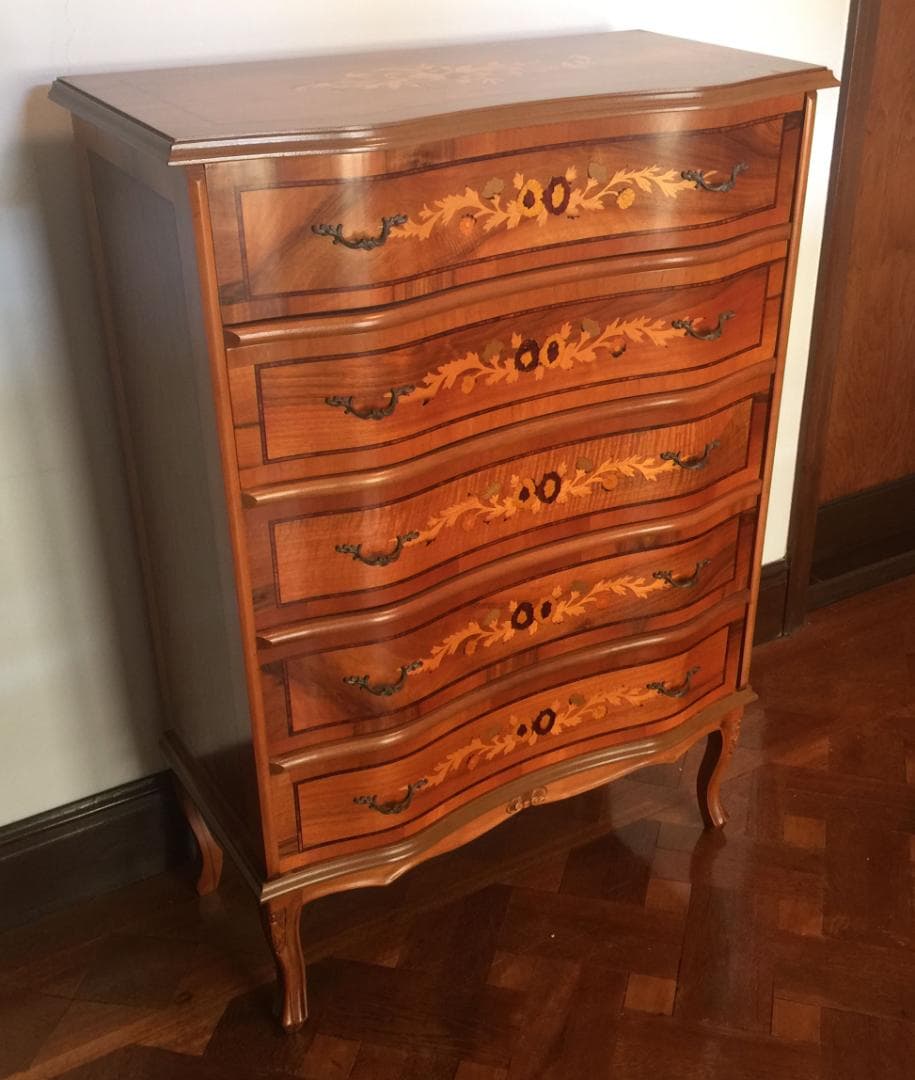 （美品）イタリア ヨーロッパ 家具 5段チェスト クラシック アンティーク