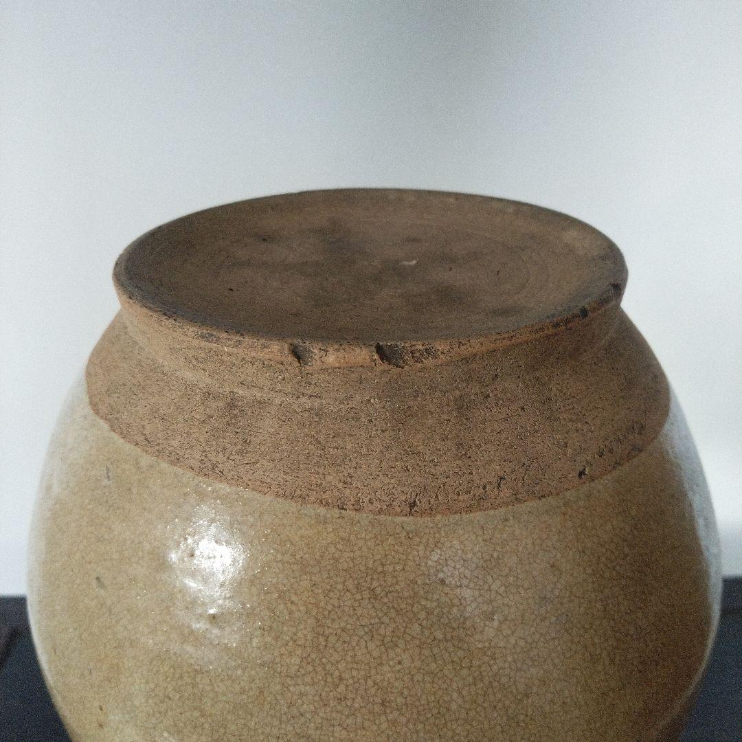 NO632 相馬焼　徳利　イッチン　蝶と花模様　古相馬