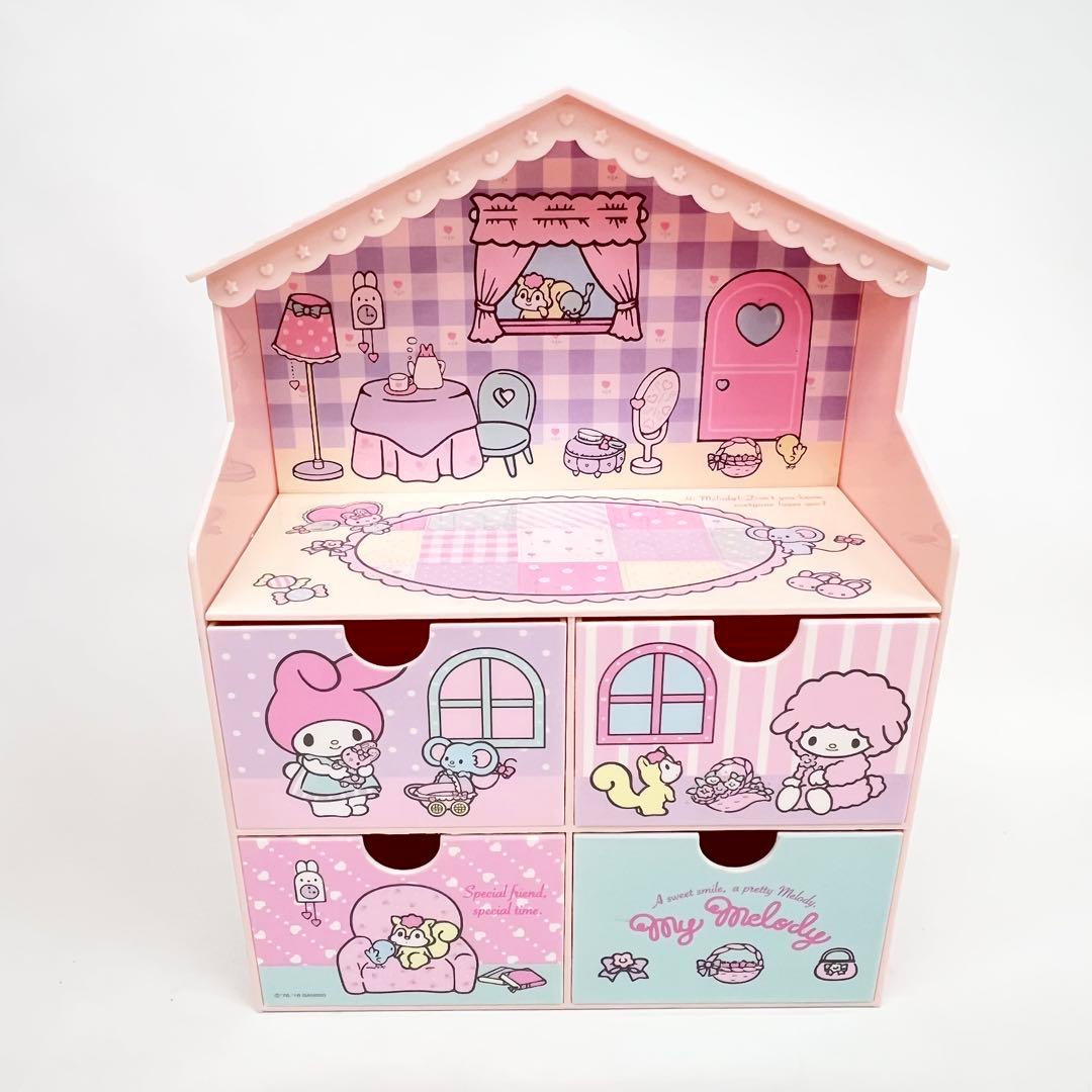 □　サンリオ マイメロディ お家型チェスト 収納 飾り棚付き　激レア