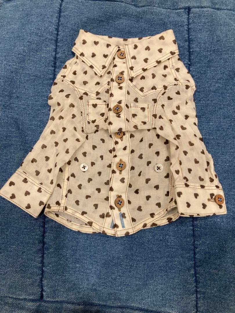 希　GG DENIM LINE ハート柄　シャツ