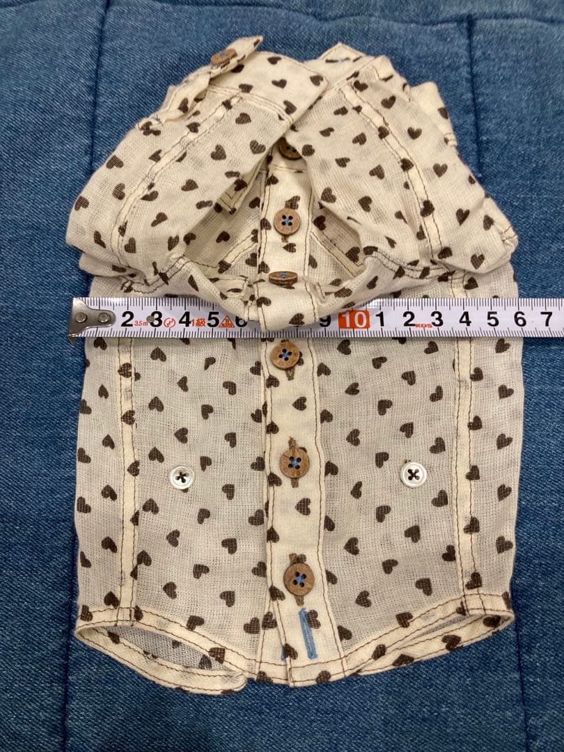 希　GG DENIM LINE ハート柄　シャツ