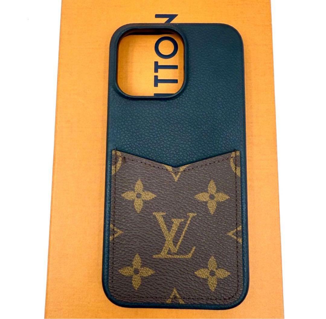 【鑑定済】 ルイヴィトン モノグラム iPhone15promax ケース 黒