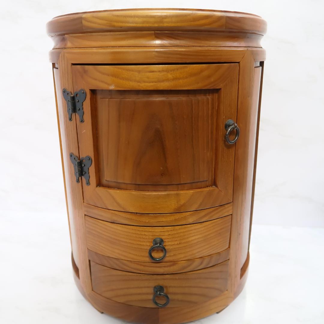 李朝家具 丸型スツール 小物入れ テーブル アンティーク チェスト 昭和 レトロ