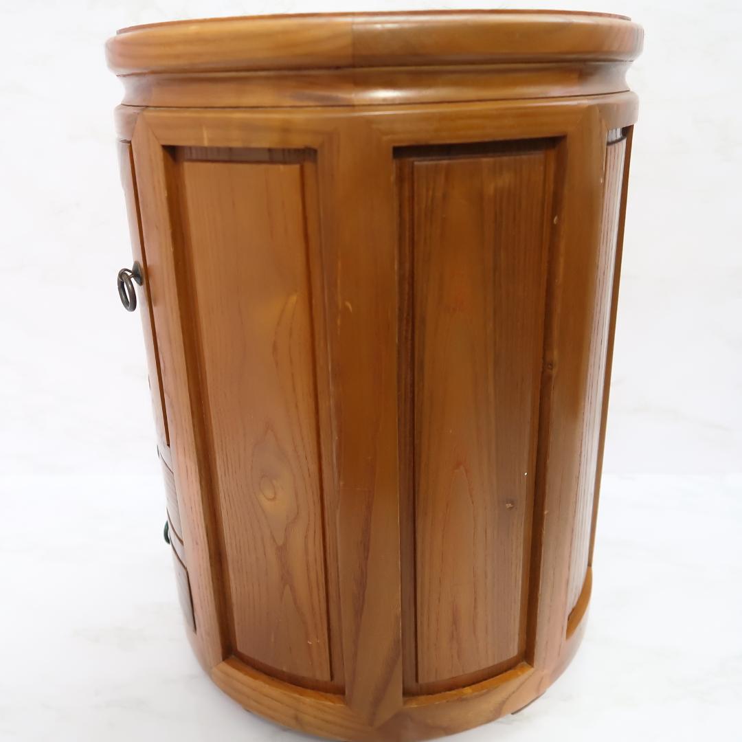 李朝家具 丸型スツール 小物入れ テーブル アンティーク チェスト 昭和 レトロ