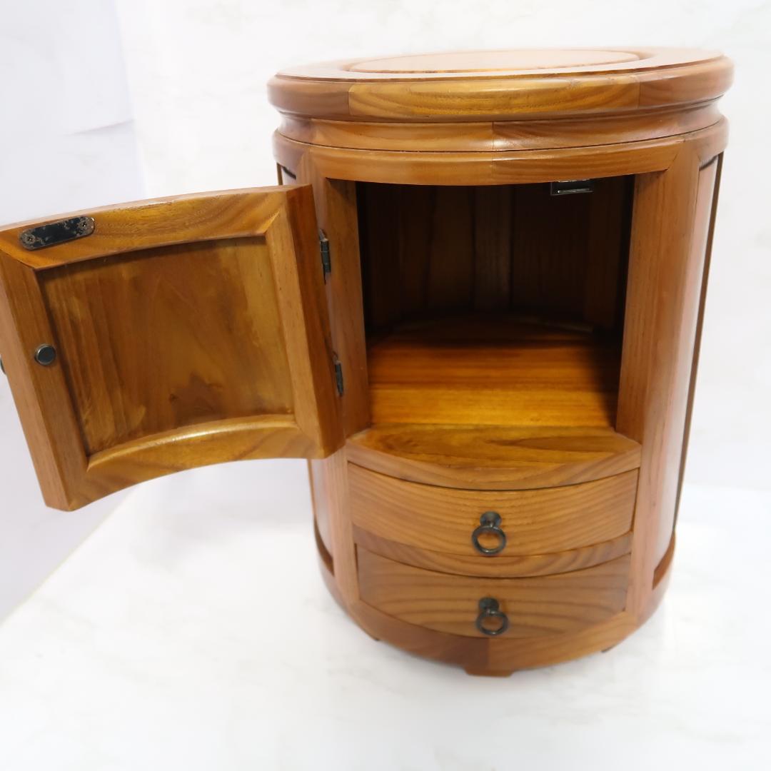 李朝家具 丸型スツール 小物入れ テーブル アンティーク チェスト 昭和 レトロ