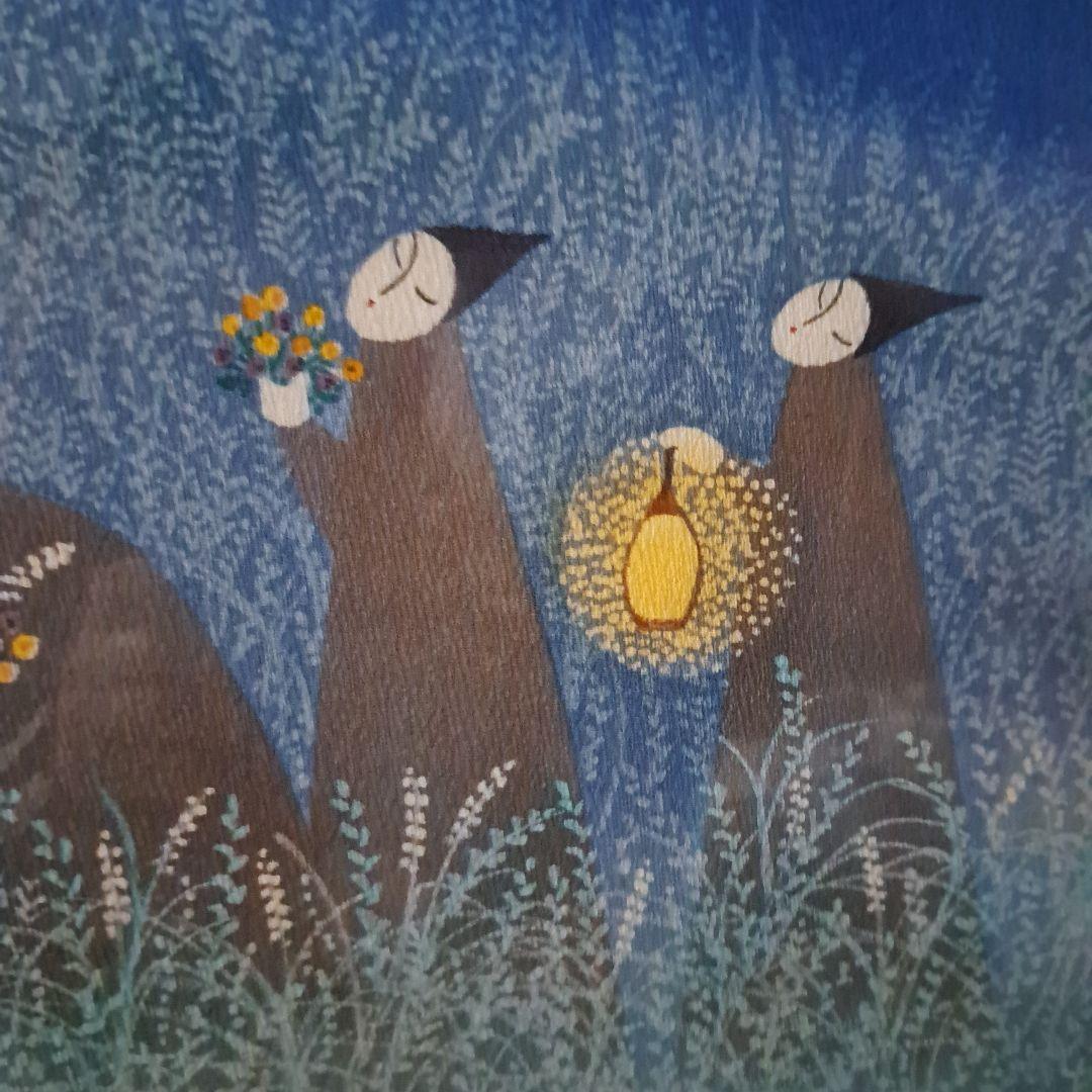 超希少　月光の魔術師　加藤　千代さん作　染画ロウ描きと染めのアート【野をゆく】