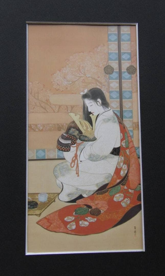 島成園、「香のゆくえ」、希少画集・額装画、日本製・新品額縁にて額装致します