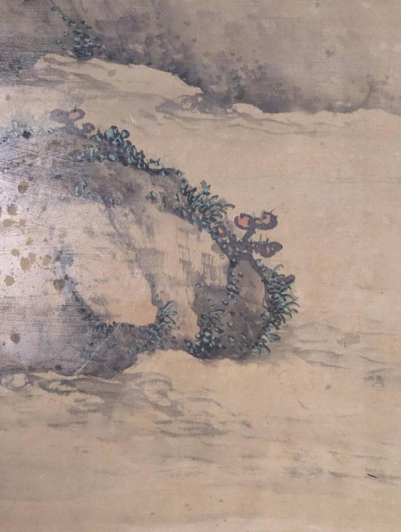 【真作】絵画　水墨画　山水画　伝統書画　文人趣味　漢詩と山水の書画　Y147