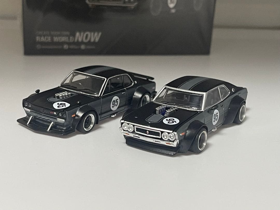 POP RACE ミニカー 95番 スカイラインGT-R & ダットサン