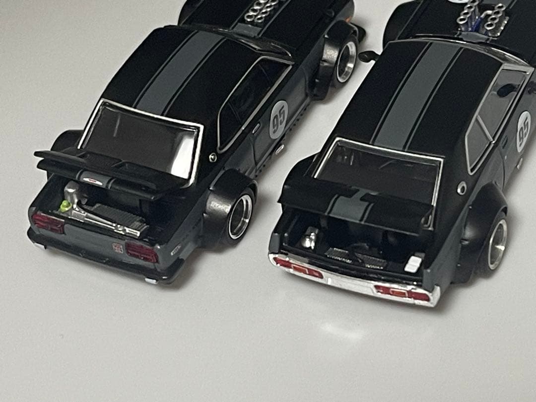 POP RACE ミニカー 95番 スカイラインGT-R & ダットサン