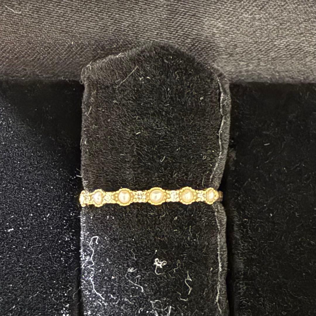 agete K10 パールダイヤ　リング