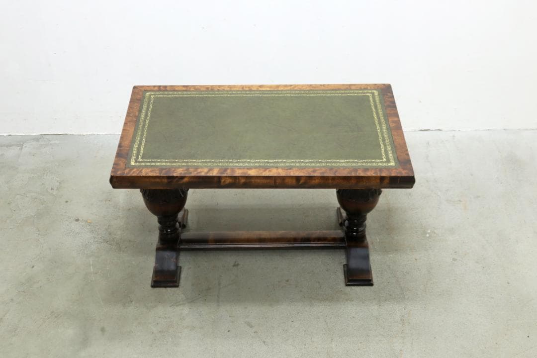 英国 イギリス ロイズ ヴィンテージ オーク材 本革 センターテーブル