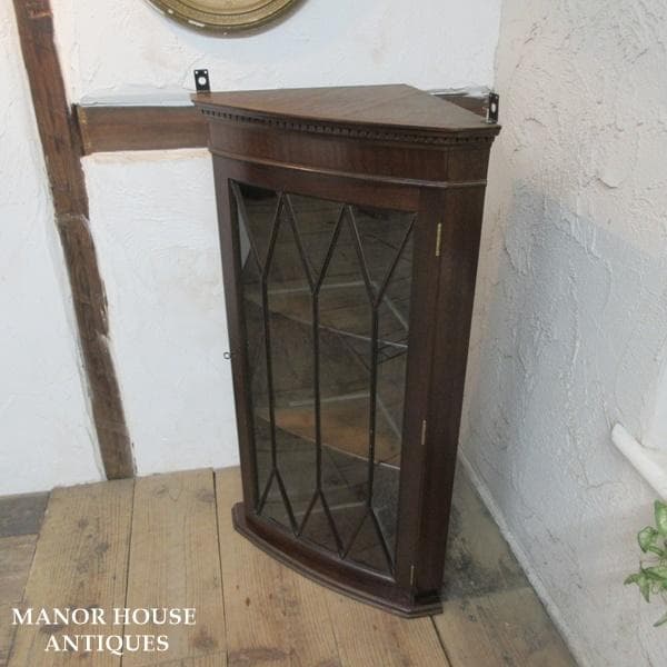 イギリス アンティーク 家具 ウォール コーナーキャビネット 英国 6102e